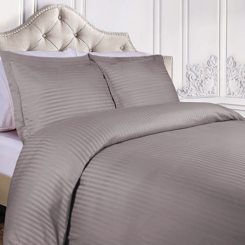 400 Thread Count Cotton Stripe 3 Piece Duvet Cover Set with Pillow Shams by Blue Nile Mills, 2 of 6