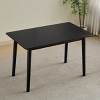 GlasFlength Dining Tables Modern Solid Wood Table Simple Elegant Design for Small Spaces and Kitchens, Black, 47.24"*27.56"*29.13" - 2 of 4