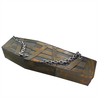 Northlight 63" Animated and Musical Chained Shaking Coffin Halloween Decoration - Brown/Black