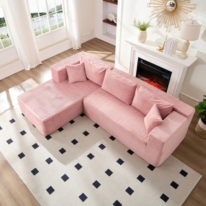 Mjkone 106'' Modern 2-Piece Corduroy Free Combination L-Shaped Sofa Deep Seat,Upholstered Chaise Sectional Sofas With Left Chaise - 1 of 4