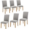 Velvet Upholstered Dining Chairs Set of 6, Modern Kitchen Side Chairs with Padded Seat, Back and Wooden Legs for Dining Room, Kitchen, Restaurant - 2 of 4