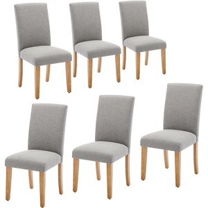 Velvet Upholstered Dining Chairs Set, Modern Kitchen Side Chairs with Padded Seat, Back and Wooden Legs for Dining Room, Kitchen, Restaurant - 1 of 4