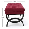 CAVINAS Upholstered Ottoman Bench, Button-Tufted Diamond Stitching Accent Stools, Entryway Benches with Half-Circle Birch Wood Legs - 2 of 4