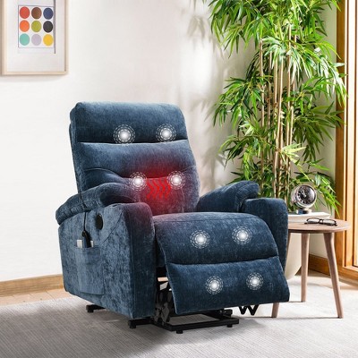 NicBex Electric Power Lift Chair with USB Ports Recliner Chair Massage Chair with Heating for Elderly with 2 Side Pockets for Living Room
