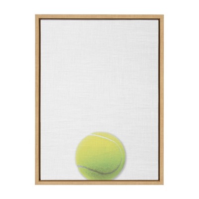 18" x 24" Sylvie Color Tennis Ball Portrait Framed Canvas Natural - DesignOvation