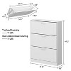 FUFU&GAGA White Modern Shoe Storage Cabinet with 3 Flip Drawers - 4 of 4