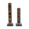 Decorative Candle Holders Set of 2 with Geometric Stacked Block Design, Elegant Tabletop or Floor Candle Holder for Living Room or Centerpiece Decor - 4 of 4