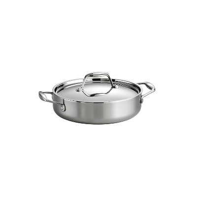 Tramontina Gourmet Tri-ply Clad 3qt Braiser With Lid Silver: Stainless ...