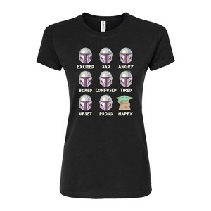 Women's - Star Wars - The Mandalorian Mandalorian Moods Fitted Graphic T-Shirt - 1 of 3