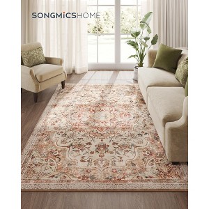5x7 FT Vintage Traditional Area Rug - Non-Slip Low Pile Carpet, Soft Machine Washable Home Decor - 1 of 4