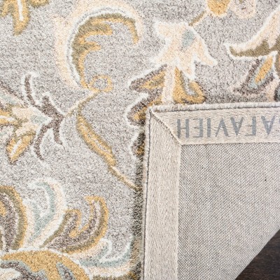 Bella 5' x 5' Square Gray Hand-Tufted Wool Area Rug