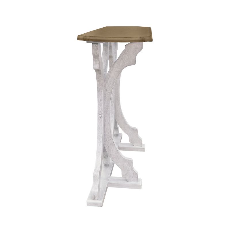 Galano Doynton 45.9 in. Spray Paint Oval Solid Wood Console Table in White and Oak, White, Oak, 5 of 12