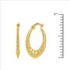 Classic Gold 14K Yellow Gold, Textured 21mm Hoop Earrings - Gold - 2 of 3