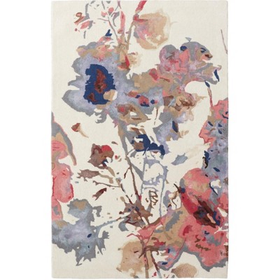 Dafney Transitional Floral & Botanical Blue/Pink/Gray Area Rug