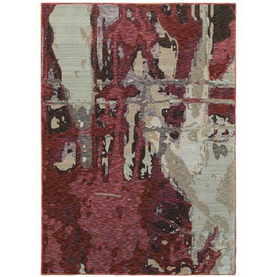 Oriental Weavers Evolution 8028B Red/ Beige Indoor Area Rug - 1'10" x 3'2"