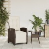 vidaXL Reclining Garden Chair Brown, Cream White - 3 of 4