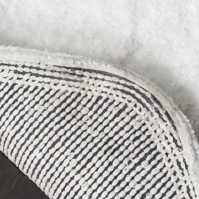 Ivory 30" Hand-Tufted Synthetic Sheepskin Shag Rug