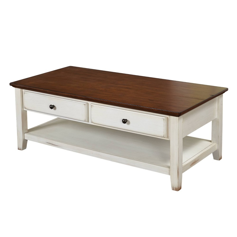 Charleston Coffee Table Off White/Chestnut - Buylateral