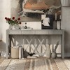 XINGHANZHENXUAN Console Table with 4 Drawers, Acacia Veneer X-Leg Entryway Table with Open Storage for Living Room, Hallway, Kitchen - 3 of 4