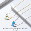 Cat Heart Pendant Necklace for Women Blue Fire Opal CZ Sterling Silver Ginger Lyne Collection - 4 of 4