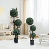 Simulation of Dark Green Milan Ball, 3 Poles and 3 Balls, Decorate the Living Room, Porch, Office area, Garden, Durable and Maintenance-free - 2 of 4