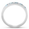 Pompeii3 1/4ct Blue & White Diamond Wedding Ring 14K White Gold - 3 of 4