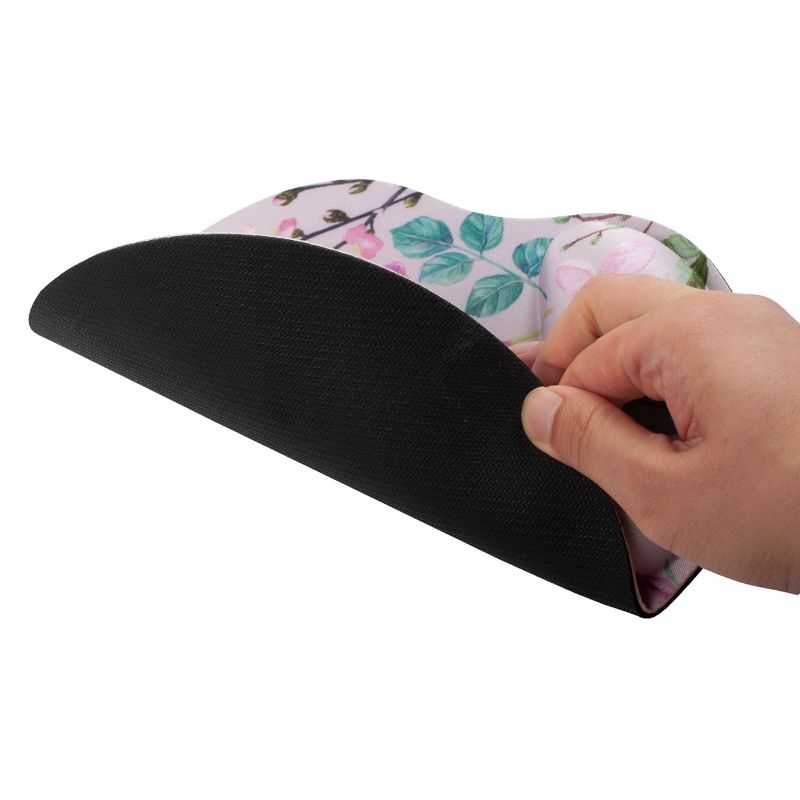 Insten Floral Mouse Pad with Wrist Support Rest, Ergonomic Support, Pain Relief Memory Foam, Non-Slip Rubber Base, Arc S, 4 of 7