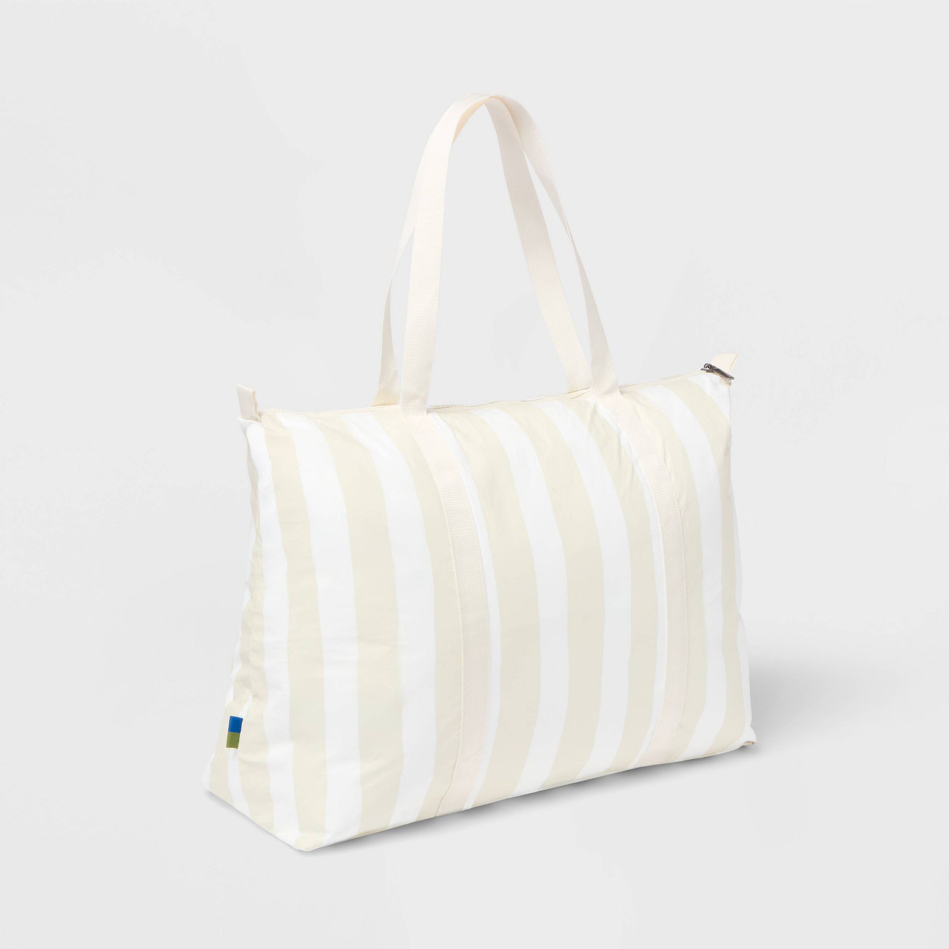 14" Americana Packable Tote Bag - Open Story™ Cream Stripe