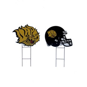 NCAA Arkansas Pine Bluff Golden Lions Logo and Helmet 2pk Yard Sign Set - 1 of 1