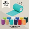 Juvale 24 Rolls Self Adhesive Stretch Bandage Wrap 3 Inch x 5 Yards, Cohesive Medical Tape for Vet, First Aid (12 Colors) - 4 of 4