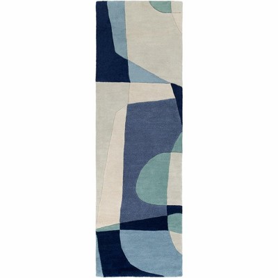 Mark & Day Orleans 3'x12' Runner Tufted Indoor Area Rugs Navy: Wool, Stain-Resistant, Modern, Handmade, Pet Friendly