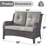 Gymojoy Outdoor PE Wicker Sofa Loveseat Sofa with Soft Cushion - 2 of 4