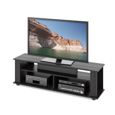 Ravenwood Black 62" Contemporary TV Stand with Open Shelving