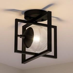 Urban Ambiance Luxury Minimalist Ceiling Light 9.75''H x 12''W,  Midnight Black Finish,  Singleton Collection, UHP4021 - 1 of 4