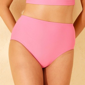 Women's Extra High Waist Full Coverage Bikini Bottom - Shade & Shore™ Pink - 1 of 4