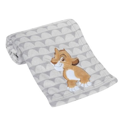 Lambs & Ivy Disney Baby THE LION KING Gray Fleece Appliqued Baby Blanket
