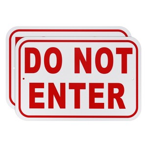 Unique Bargains Waterproof Reflective Rust Free Do Not Enter Sign 2 Pcs - 1 of 4