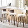 Bekrvio 26" Faux Leather Swivel Bar Stools Set of 1/2/3/4,Mid Century Modern Counter Chairs with Wood Legs and Curved Back for Kitchen Island - 4 of 4