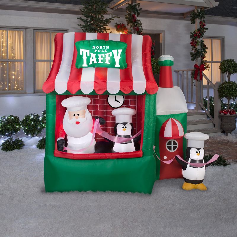 Gemmy Animated Christmas Airblown Inflatable North Pole Taffy Stand, 7 ft Tall, Multicolored, 2 of 4