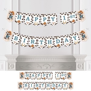 My First Rodeo - Little Cowboy 1st Birthday Party Bunting Banner - Party Decorations - Happy 1st Birthday - 1 of 4