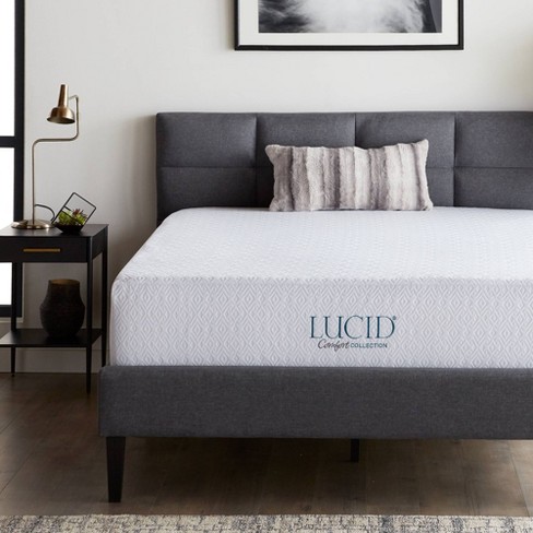 LUCID Comfort Collection Platform Bed Frame with 12-in Firm Queen Memory  Foam Mattress in a Box in the Mattresses department at