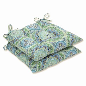 Outdoor/Indoor Delancey Wrought Iron Seat Cushion Set of 2 - Pillow Perfect - 1 of 4