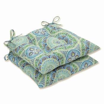 Outdoor/Indoor Delancey Wrought Iron Seat Cushion Set of 2 - Pillow Perfect