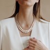 EVERLY JEWELRY | Sterling Silver 9-10mm Cultured Freshwater Pearl 2-Strand Necklace, 17inc & 18 inc - 4 of 4