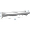 Stainless Steel Shelf, Multi-Purpose Metal Wall Mounted Shelf with 2 Stainless Steel Backplates and 7 Hooks, Kitchen, Warehouse - 3 of 4