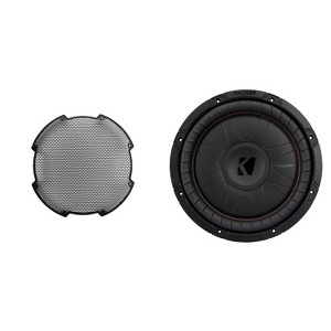 Kicker 52CVT122 12-Inch Thin Sub, SVC, 4-ohm & 52GR12 Grill Bundle - 1 of 4