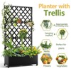 Metal Planter Box with Diamond Trellis, 72"x47" Raised Garden Bed on Wheels, Galvanized Planter for Climbing Plants & Vines, Black - 4 of 4
