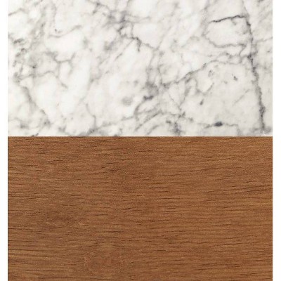 Nathan James Mid-Century Walnut and Faux Marble Storage End Tables