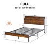 Bed Frame With Built-in Charging Station, 83.1"Lx56.1"Wx39"H, Farmhouse Platform Bed Frame, Noise Free, No Box Spring Needed, Bedroom Furniture - 3 of 4