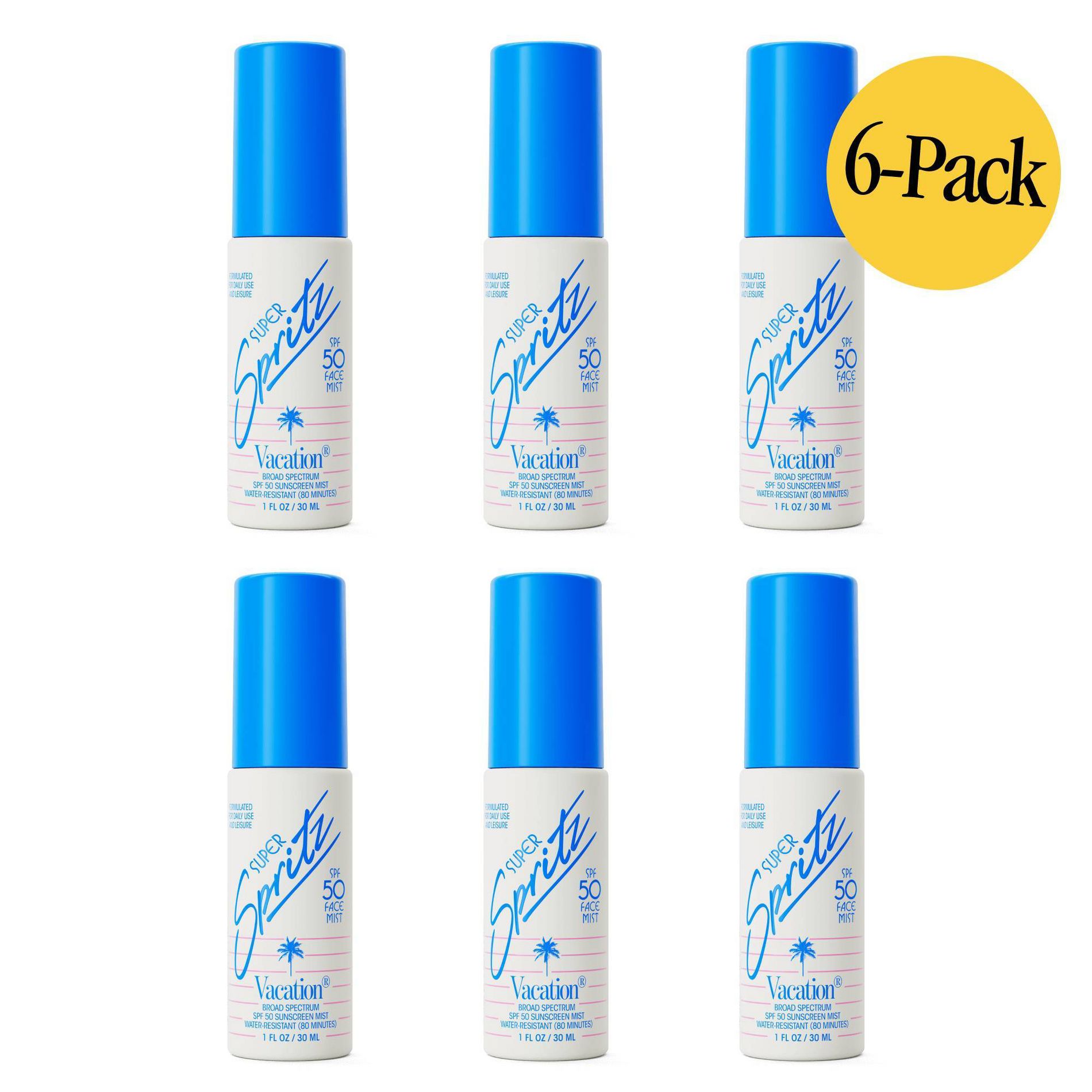 Vacation 6 Pack/1 fl oz Each Super Spritz Face Mist - SPF 50